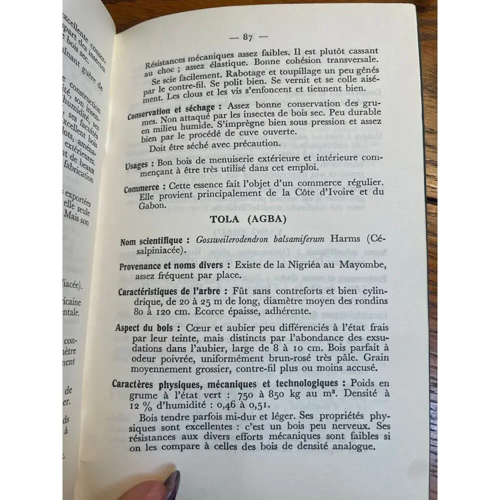 Bois Tropicaux 1960 French Tropical Wood Forestry Reference Book 2nd Edition